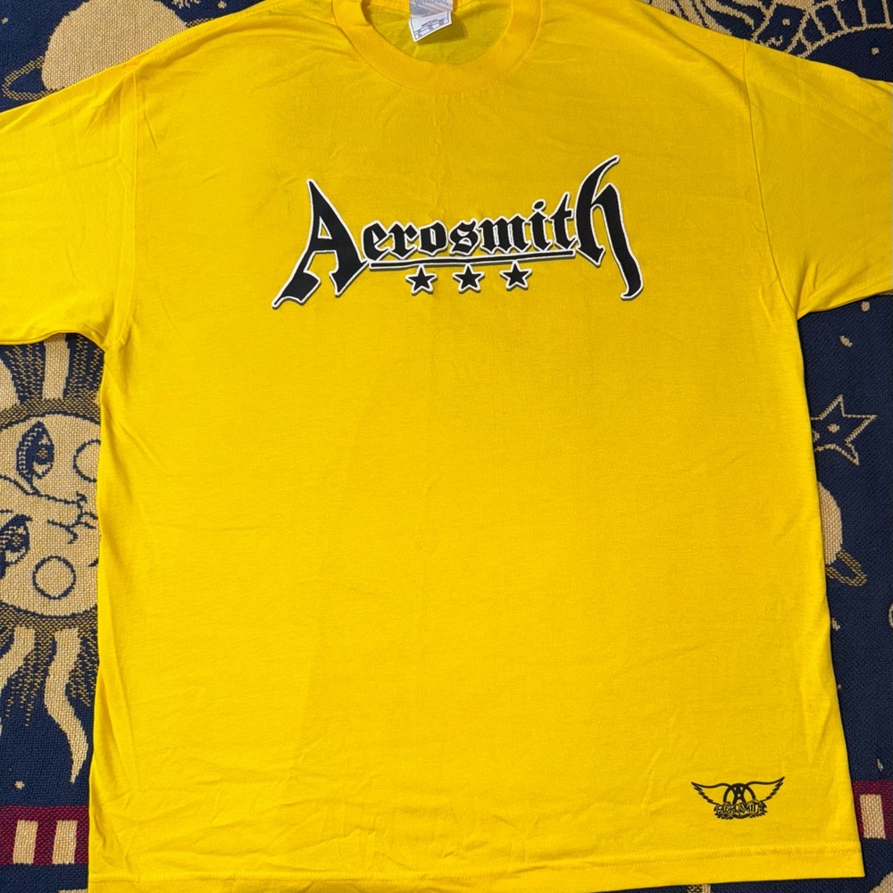 Vintage Aerosmith Band Yellow T-Shirt Men’s Size XL
